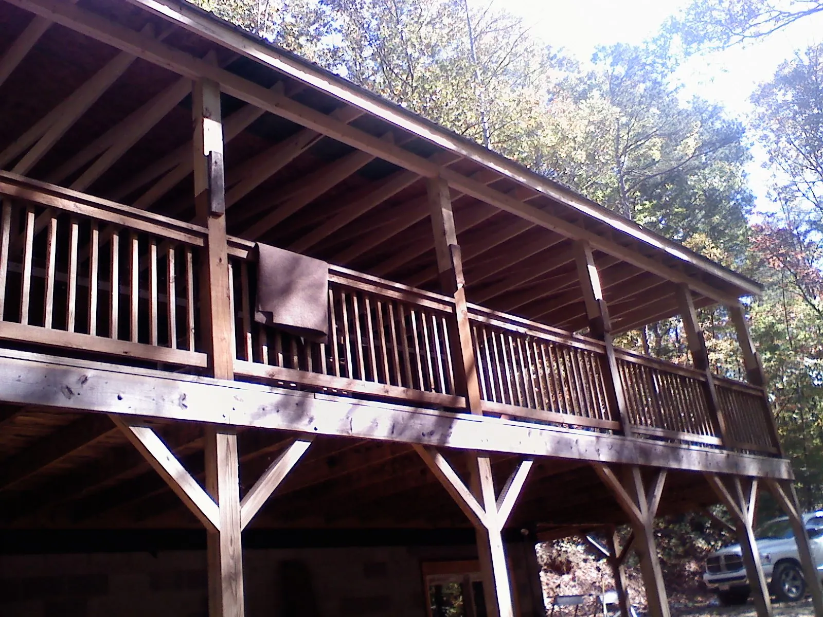 Timber framing under a new elevated porch and deck — Roof Leak Repair in Bally by Roofing Brothers